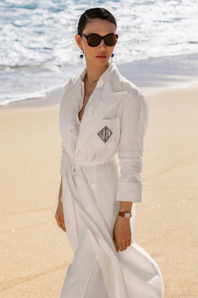 woman wearing shirtdress on beach summer workwear
