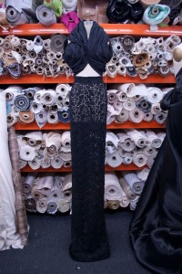 ...and this outfit of lace and textured organza.