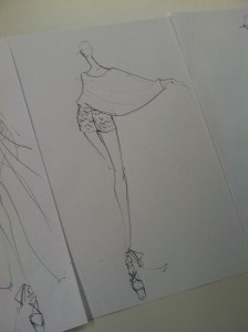 Like most designers, he starts by sketching 