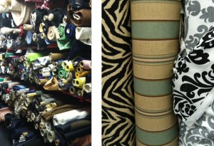 At Mood NYC you can find bolts of water-resistant fabrics as well as Sunbrella® fabrics (right).