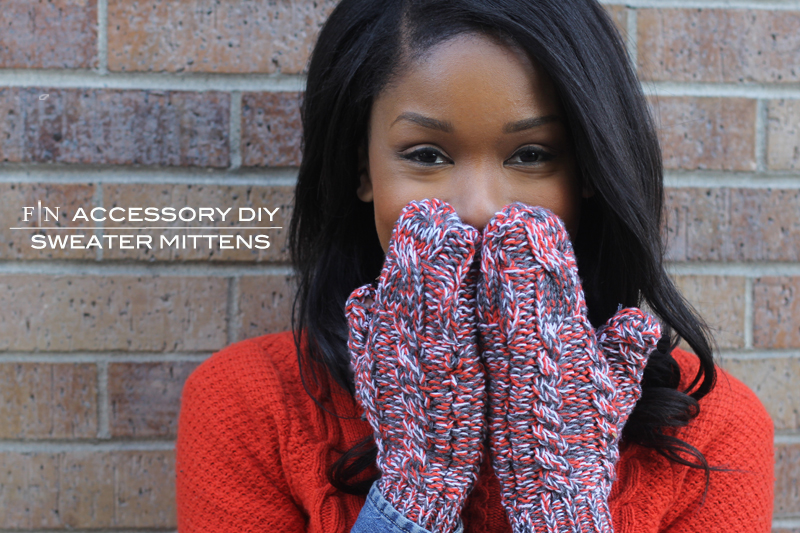 Mittens sewn with sweater knit from Mood Fabrics.