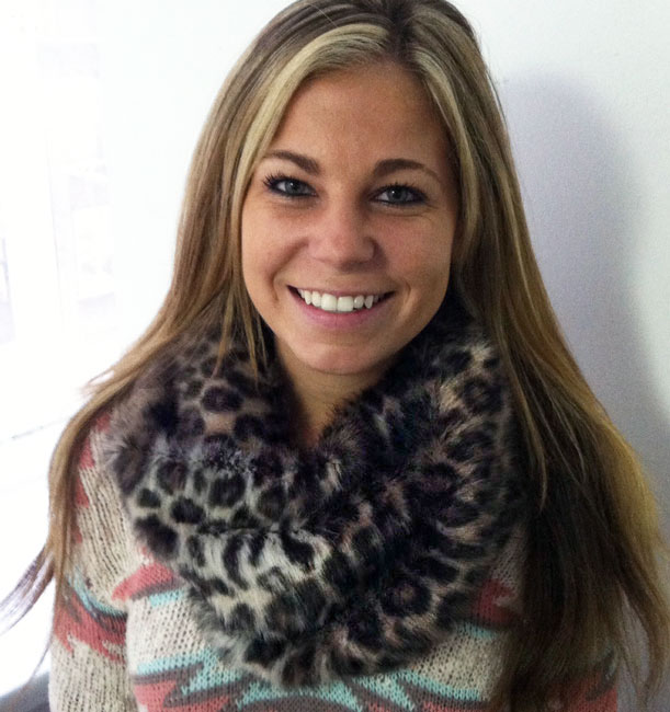 Infinity scarf/muffler made with extra-soft faux fur from Mood Fabrics NYC.