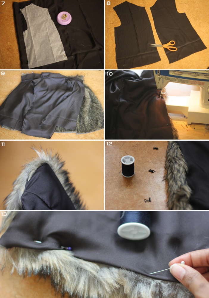 Vest made with faux fur from Mood Fabrics NYC.