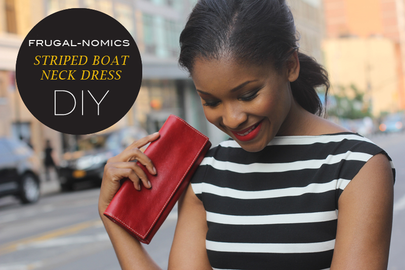 French Stripe Boat Neck Dress 5