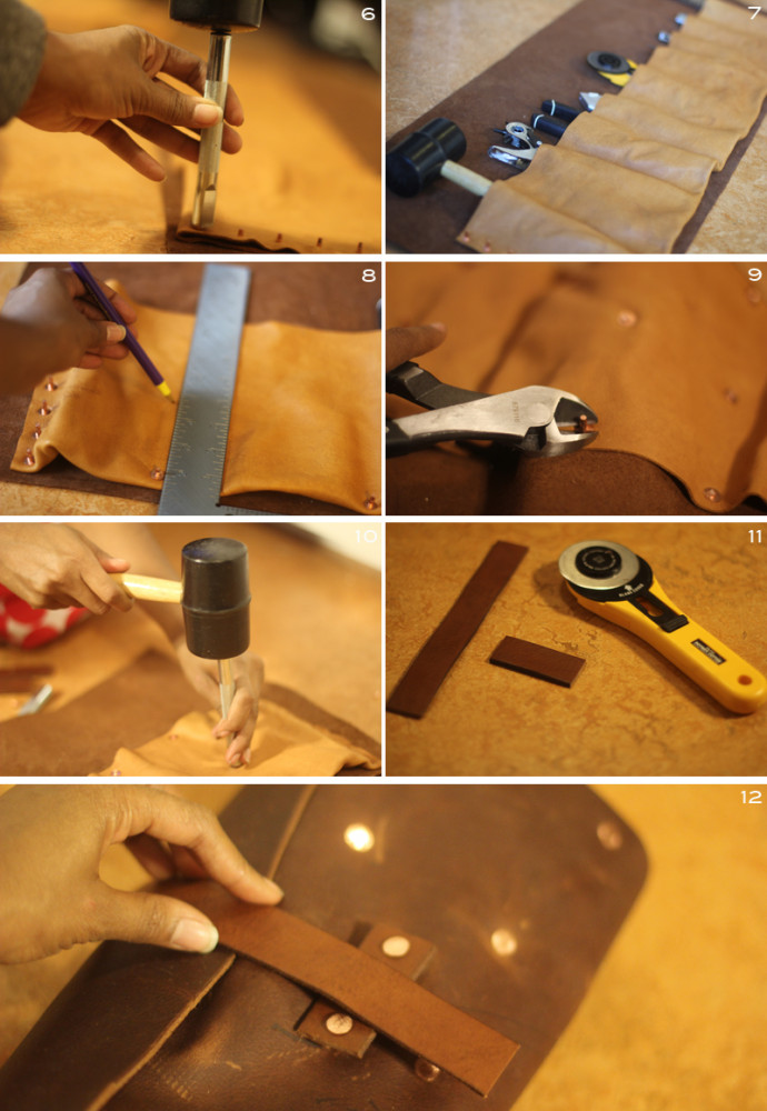 Handmade Leather Tool Roll 5A