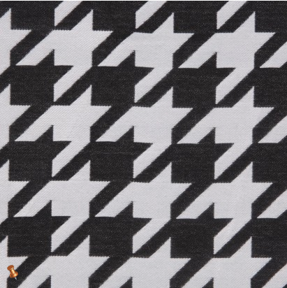 Black Houndstooth Polyester Brocade
