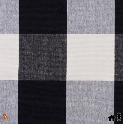 Cream and Black Buffalo Check Cotton