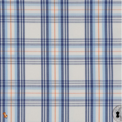 Off-White/Clay/Navy/Powder Blu Tartan Plaid Shirting