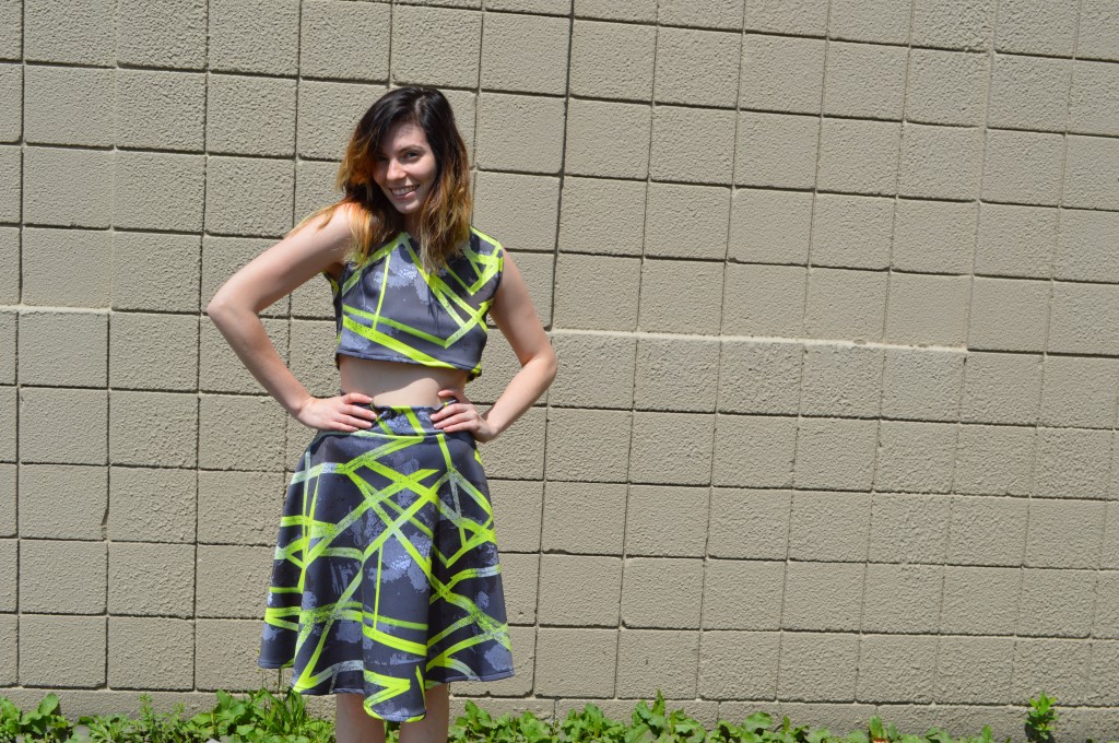 Neoprene Skater Skirt and Crop Top