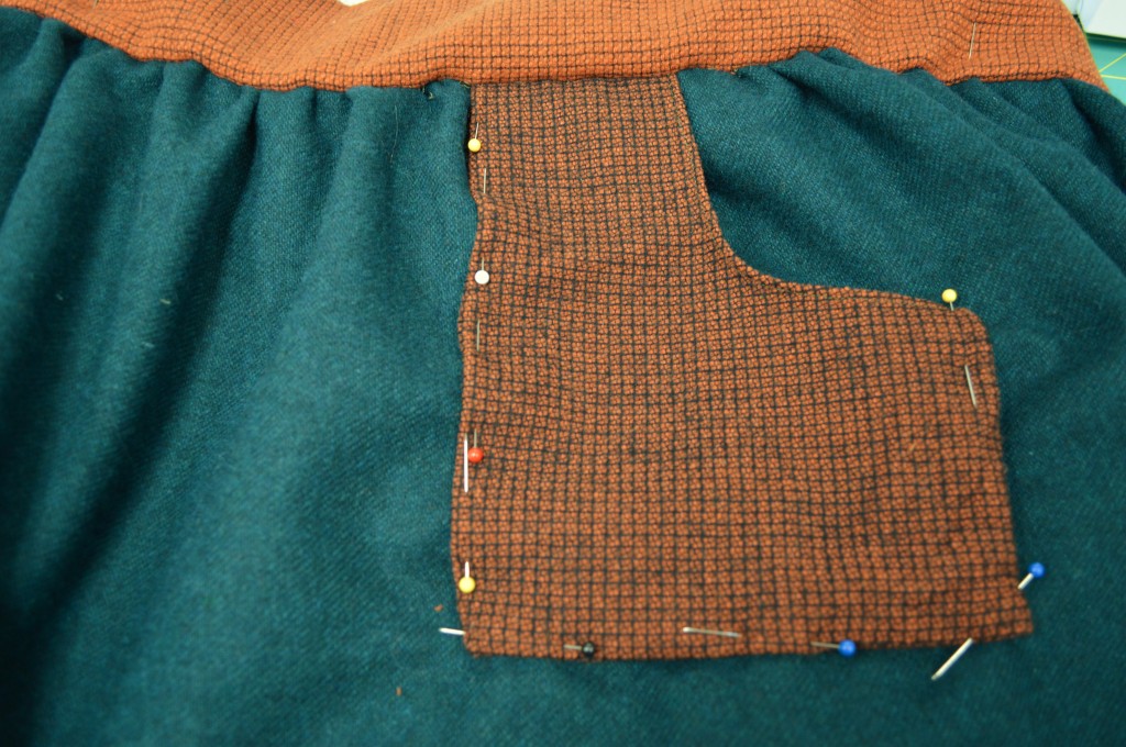 sewing wool color block skirt diy