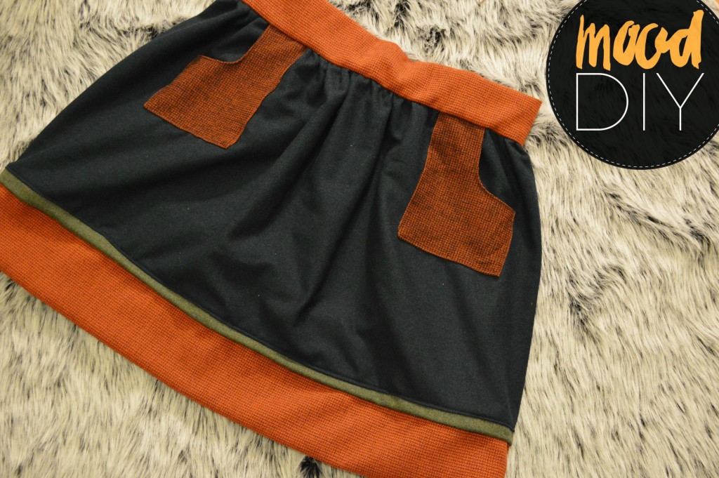 sewing wool color block skirt diy