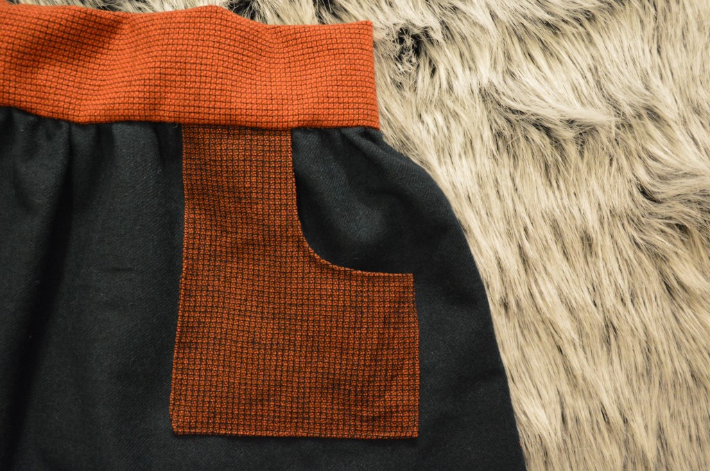 sewing wool color block skirt diy