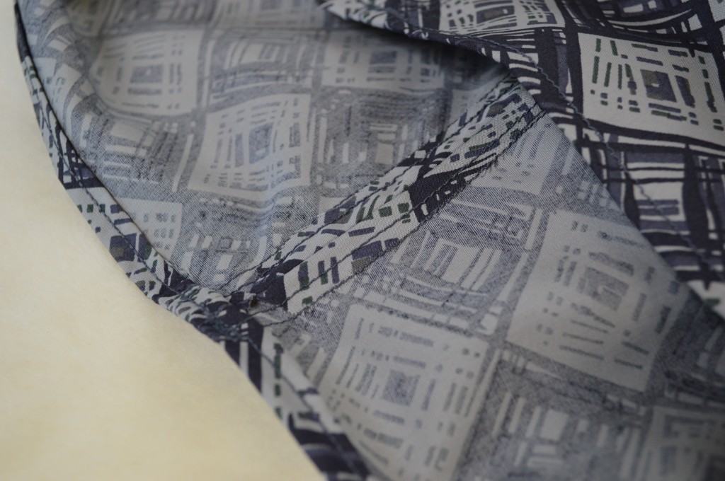 Double-stitched and pressed seams.