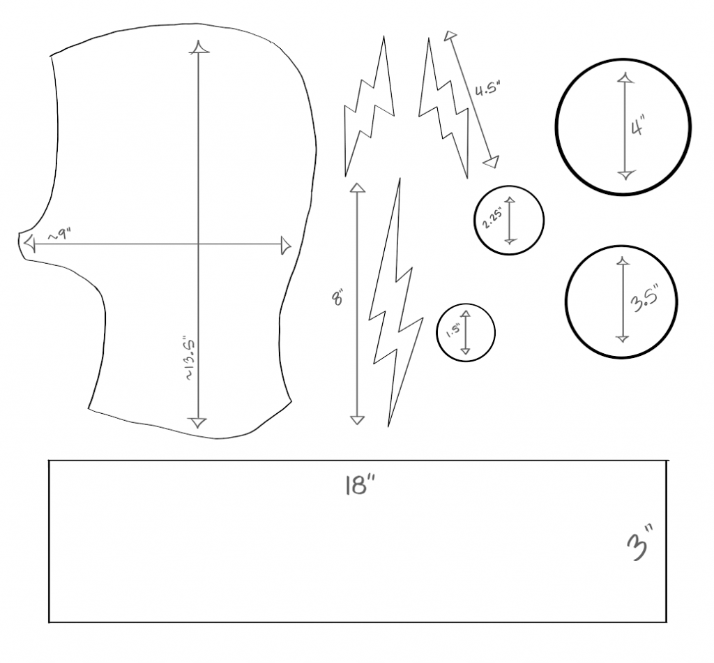dc the flash halloween costume pattern