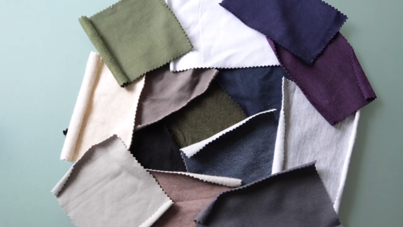 Bamboo and Cotton Stretch Knit Fleece Swatches