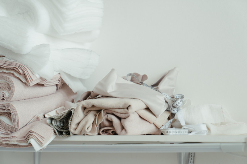 various fabrics folded on a table