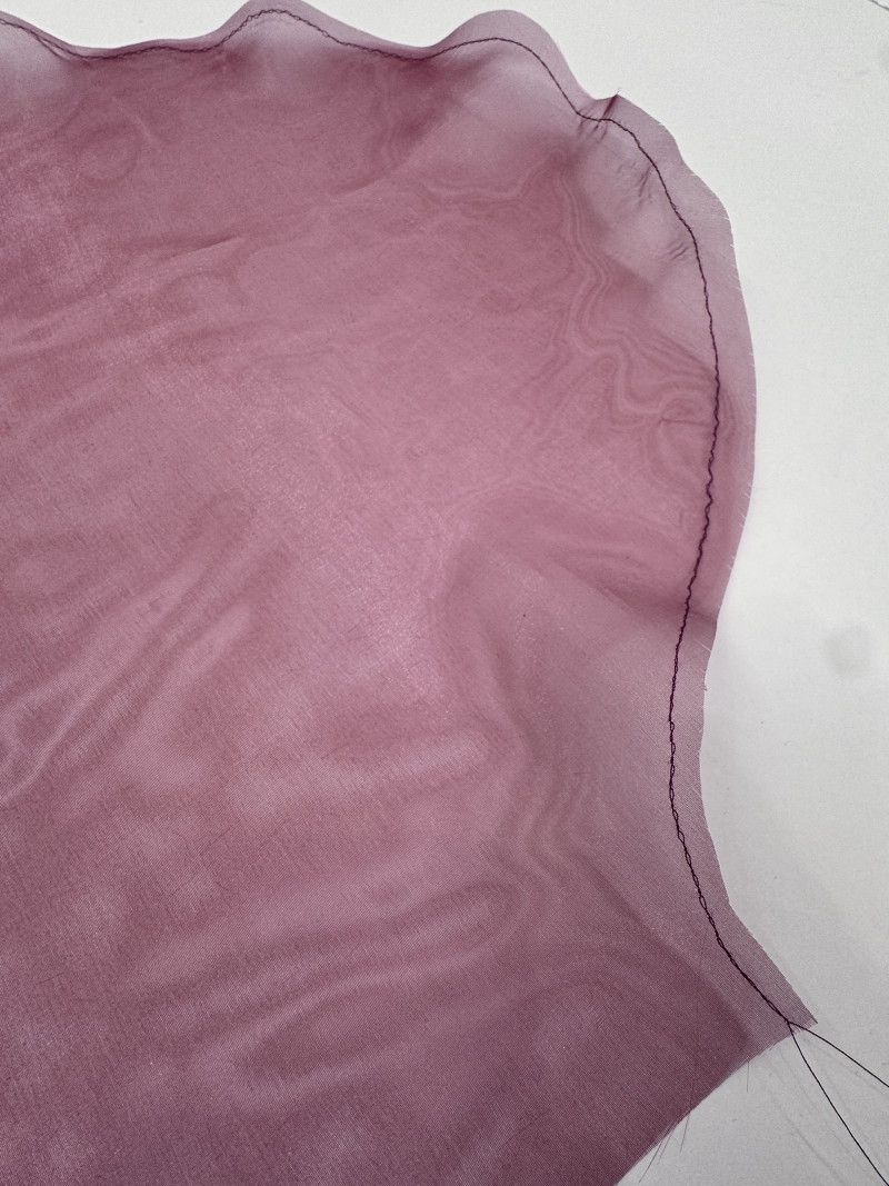 16 - Sew basting stitch for sleeve gathering
