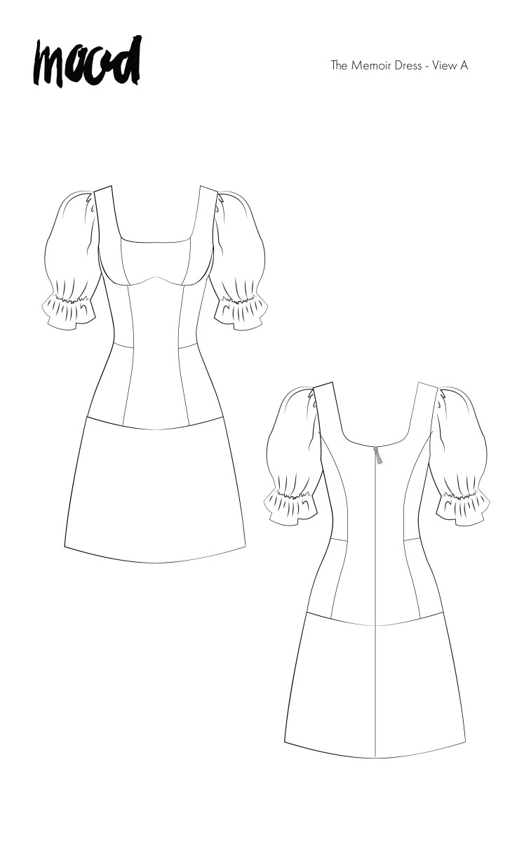 Memoir Dress with Puff Sleeves