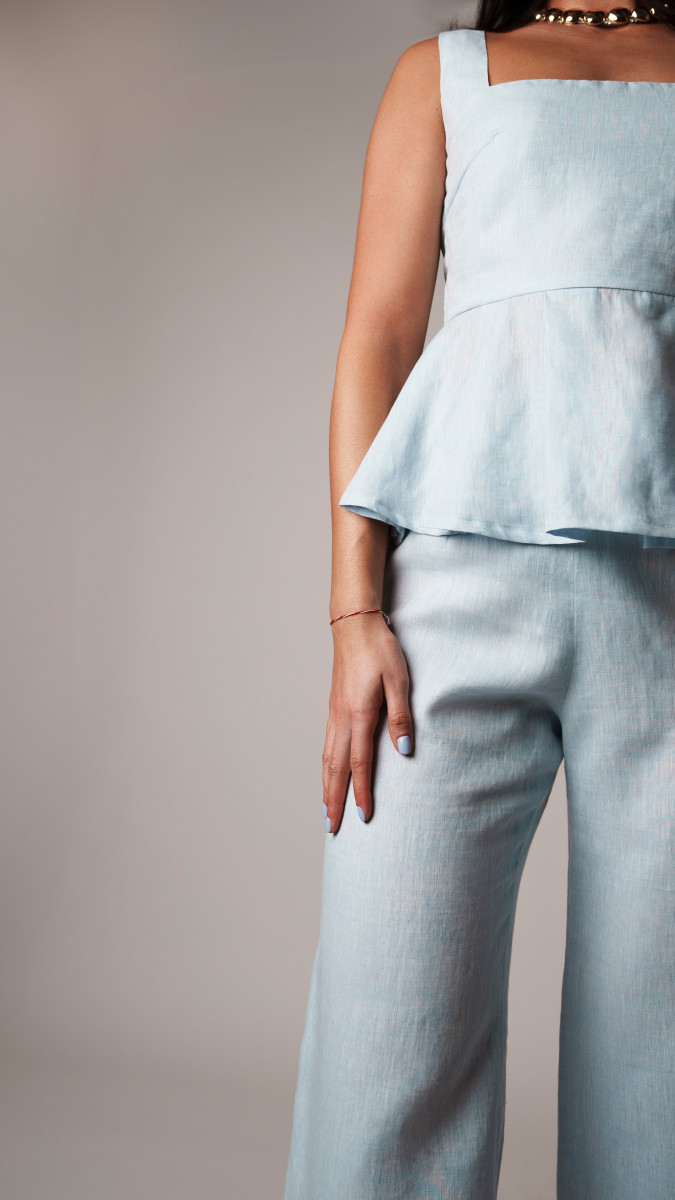 The Beaufort Peplum Ensemble Model Photos