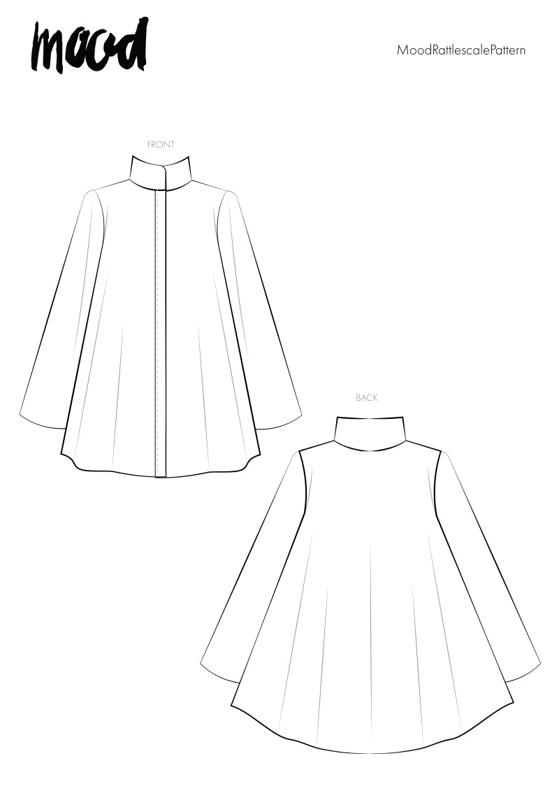 MDF367 The Rattlescale Raincoat Technical Drawing