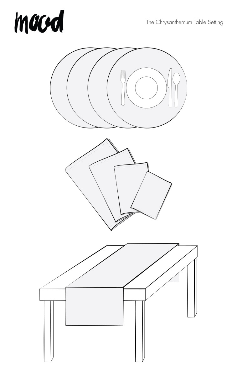 MDF375 The Chrysanthemum Table Setting - Technical Drawings