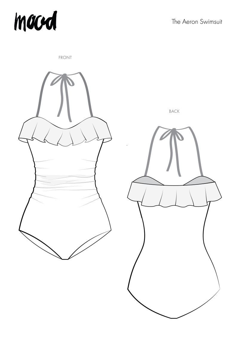 MDF379 - The Aeron Swimsuit Technical Drawings