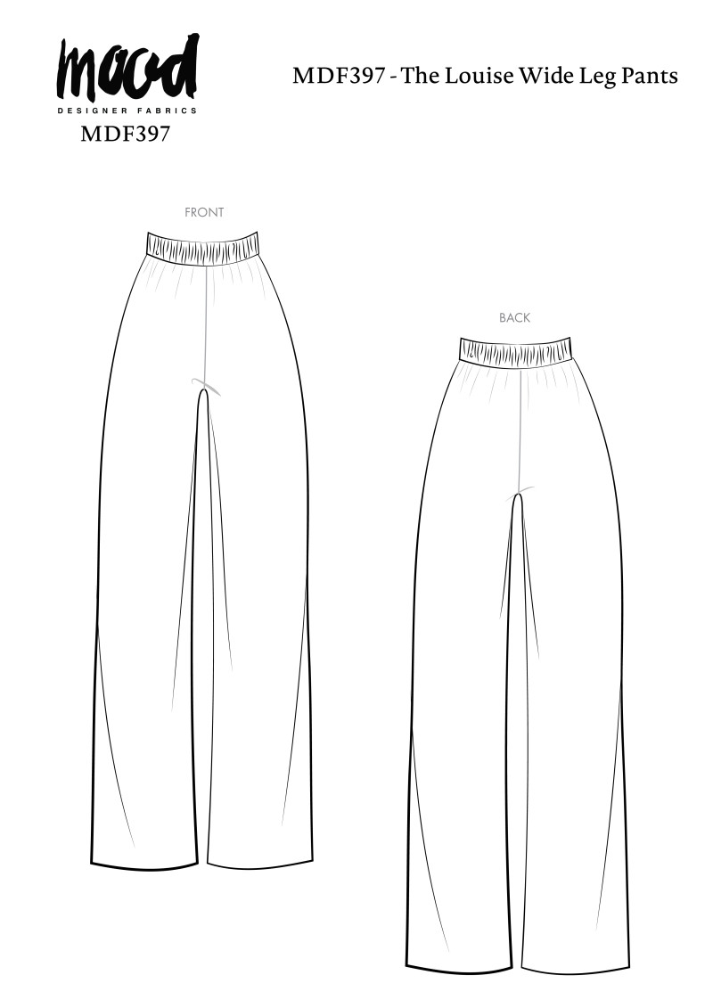 MDF397 - The Louise Wide Leg Pants Technical Drawings
