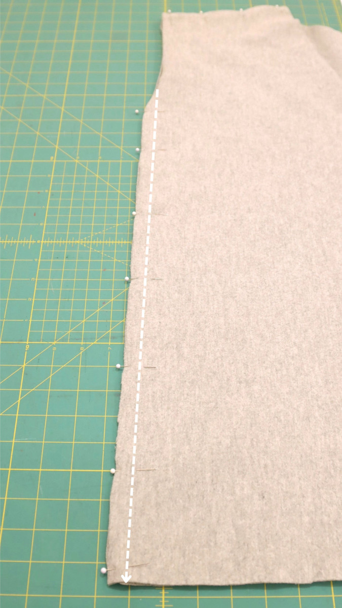 How To Sew Front and Back Together at The Side Seams Of The Bivalvia Beach Romper In Stretch Cotton Knit Fashion Fabric