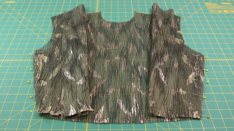 How To Sew Front and Back Together at The Side Seams For The Harper Plisse Dress In Plisse Brocade Fashion Fabric