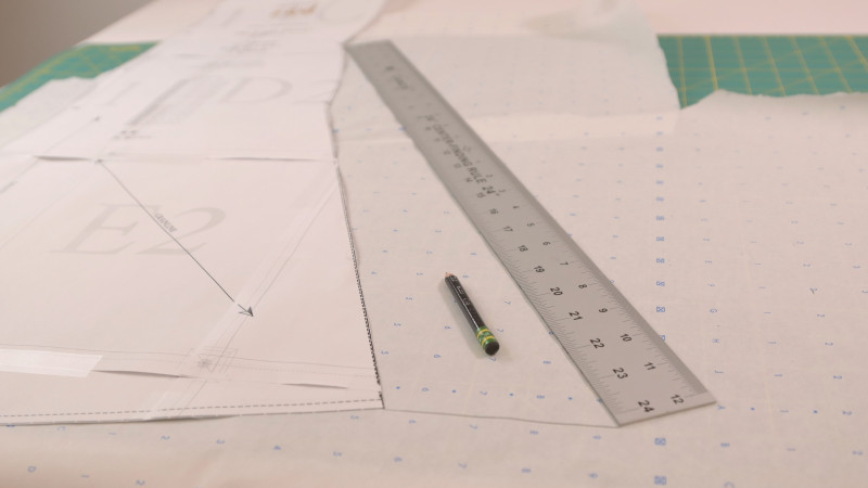 How To Draft The Side Seam of The Dress For The Altered Hana Dress in Double Georgette Fashion Fabric