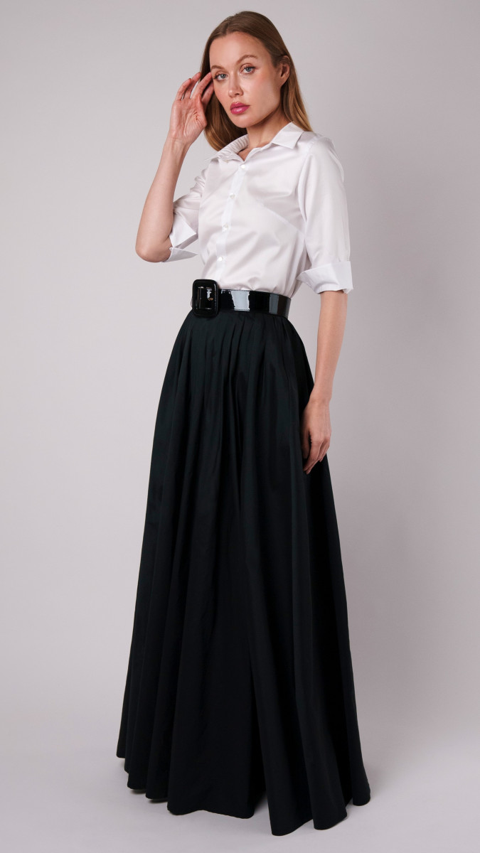The Bristol Button-up and The Faye Floor-Grazing Skirt Free Sewing Patterns