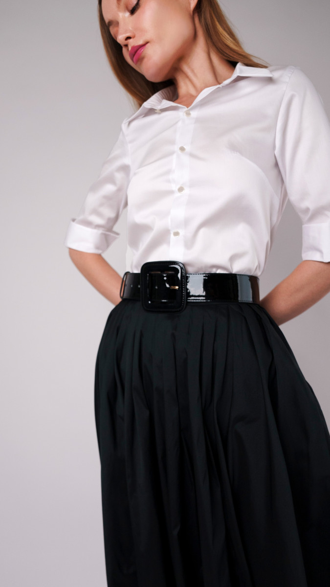 The Bristol Button-up and The Faye Floor-Grazing Skirt Free Sewing Patterns