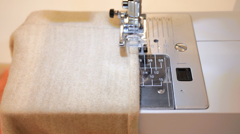 How To Sew a Double Folded Hem at The Bottom of The Sweatshirt For The Lydia Loungewear Set In Wool Knit Fashion Fabric