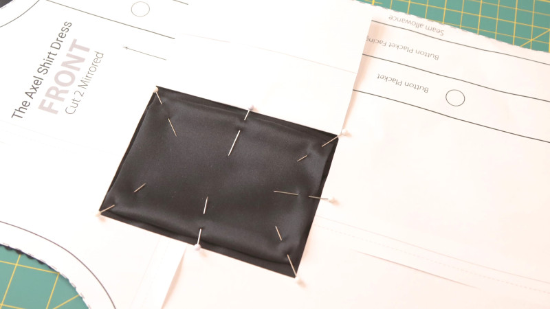 How To Find The Pocket Placement at The Front For The Axel Shirt Dress In Silk Charmeuse Fashion Fabric