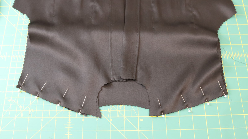 How To Join Front and Back Together at The Shoulder Seams For The Axel Shirt Dress In Silk Charmeuse Fashion Fabric