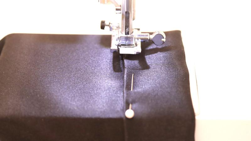 How To Sew a Tack at The Rolled Sleeve For The Axel Shirt Dress In Silk Charmeuse Fashion Fabric
