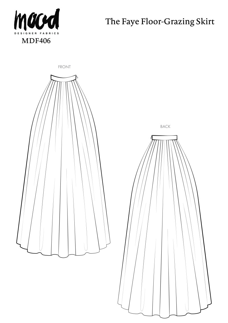 MDF406 - The Faye Floor-Grazing Skirt Technical Drawings