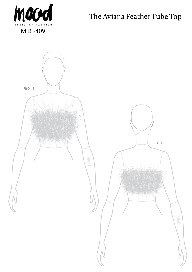MDF409 - The Aviana Feather Tube Top Technical Drawings