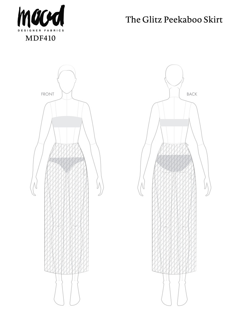 MDF410 - The Glitz Peekaboo Skirt Technical Drawings