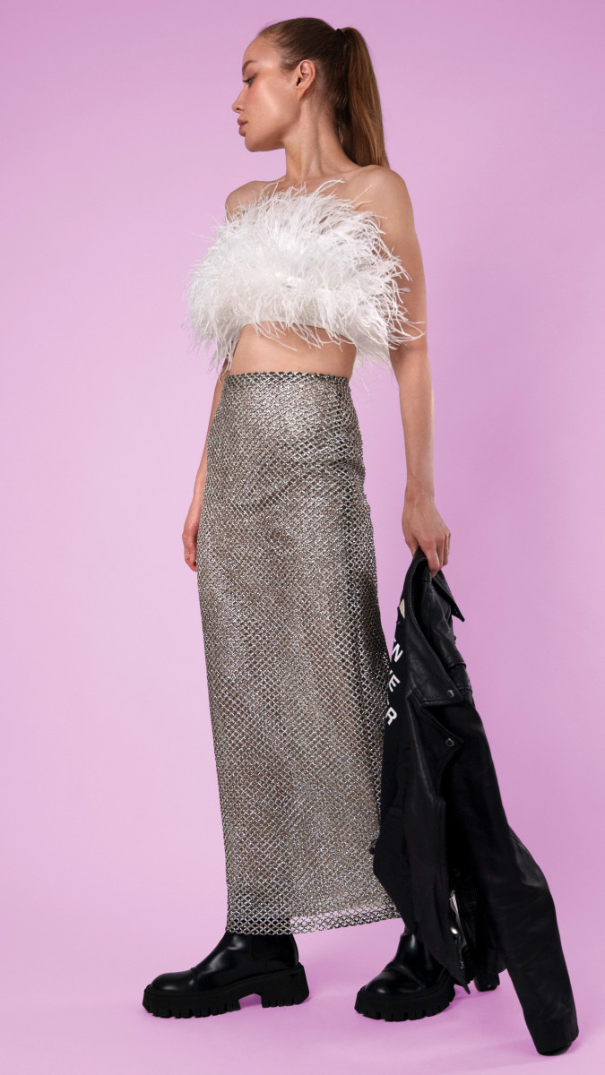The Aviana Feather Tube Top and The Glitz Peekaboo Skirt Free Sewing Patterns