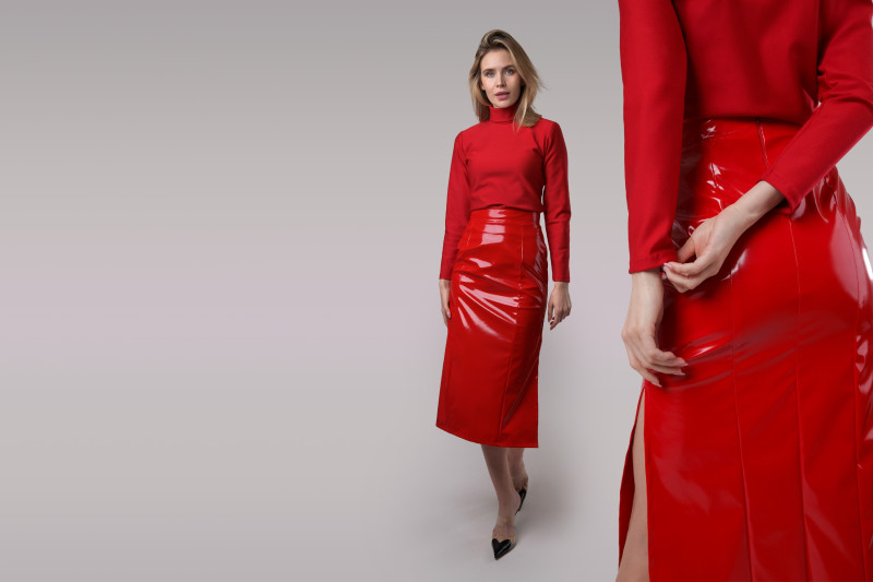 The Crimson Turtleneck and The Voltage Midi Skirt Free Sewing Patterns