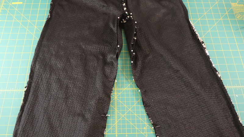 How To Sew Front and Back Together at The Inseam of The Pants For The Jet Jogger Set in Sequins Fashion Fabric