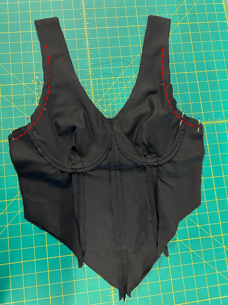How To Sew Shoulder Straps using the Cotton Sateen Lining Fashion Fabric for the Valentina V-Waist Dress Free Sewing Pattern by Mood Fabrics