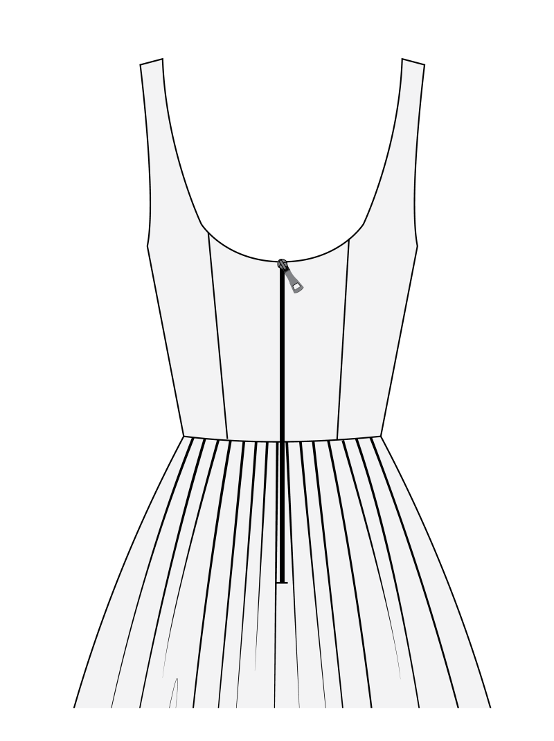How To Attach a Zipper Closeup photo using the Cotton Sateen Lining Fashion Fabric for the Valentina V-Waist Dress Free Sewing Pattern by Mood Fabrics.