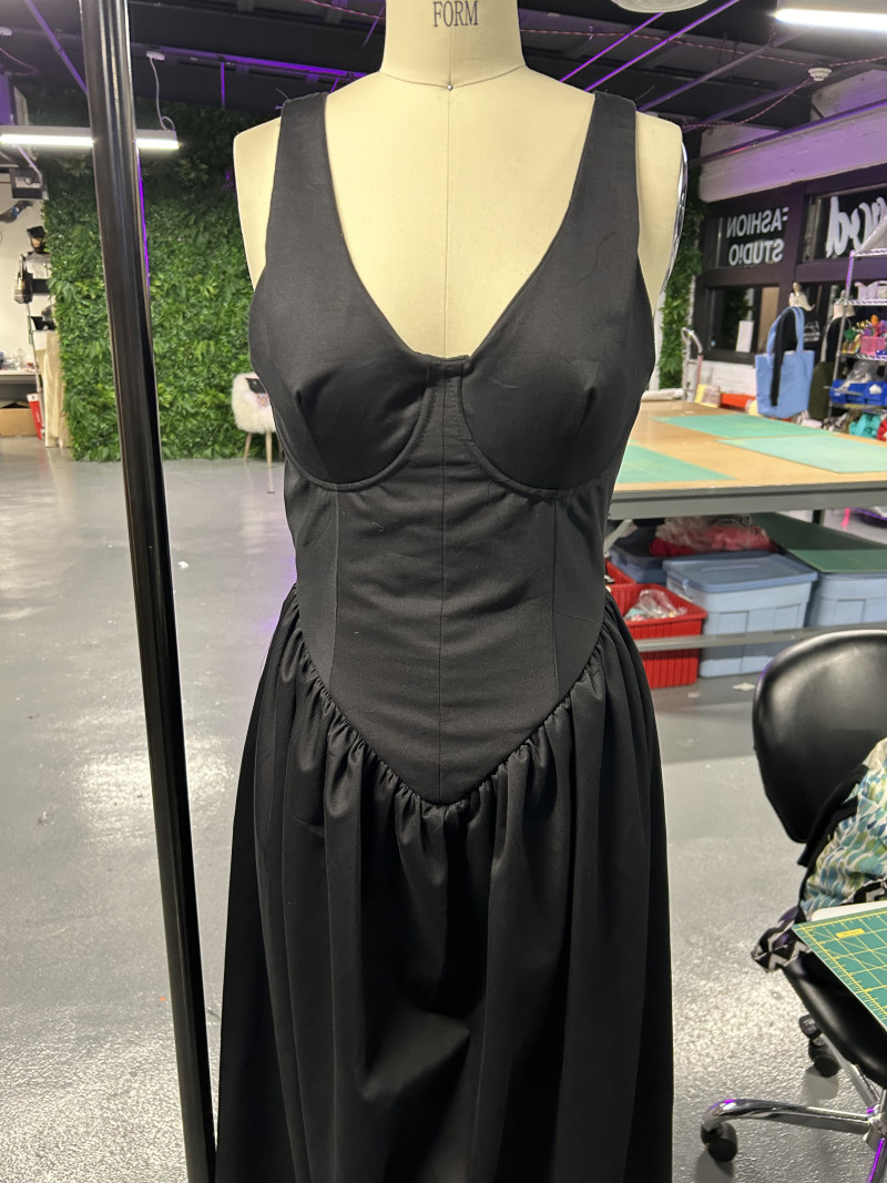 How To Finish a Zipper using the Cotton Sateen Lining Fashion Fabric for the Valentina V-Waist Dress Free Sewing Pattern by Mood Fabrics.