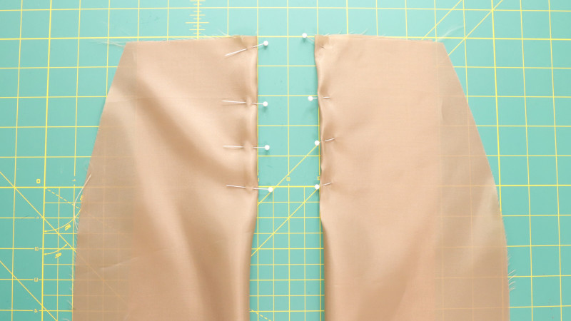How To Sew The Darts On The Back Skirt Pieces For The Ava Mini Skirt in Bemberg Lining Fashion Fabric