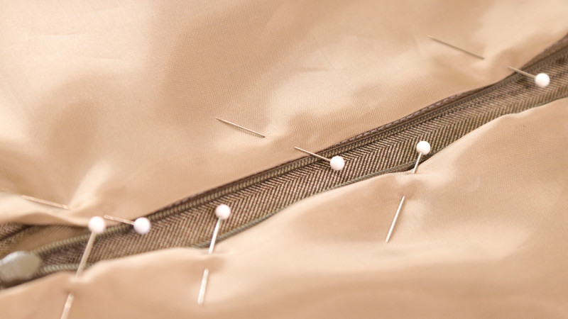 How To Finish The Lining Fabric Over The Invisible Zipper at Center Back of The Skirt For The Ava Mini Skirt in Bemberg Lining Fashion Fabric