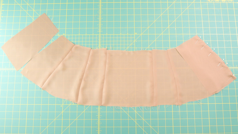 How To Sew The Lower Back Center Pieces To Each Side of The Lower Back Side Pieces For The Ela Peplum Top in Bemberg Lining Fashion Fabric