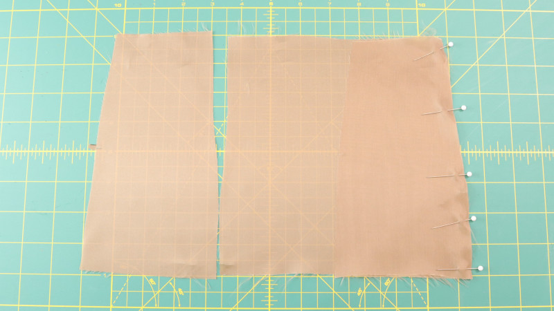 How To Sew The Lower Side Front Pieces To The Lower Front Center Piece For The Ela Peplum Top in Bemberg Lining Fashion Fabric