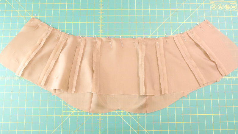 How To Sew The Upper Row And The Lower Row Together To Attach The Peplum For The Ela Peplum Top in Bemberg Lining Fashion Fabric